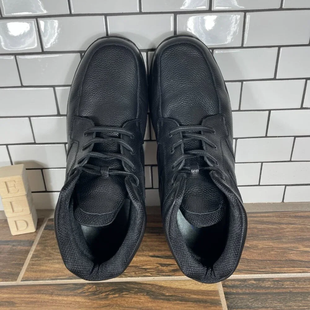 Orthofeet Highline Mens Size 14 Wide 2E Shoes Black Leather Padded Lace Up Boots